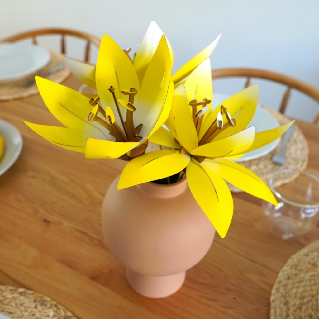 Assembli Paper Flowers citrus yellow square