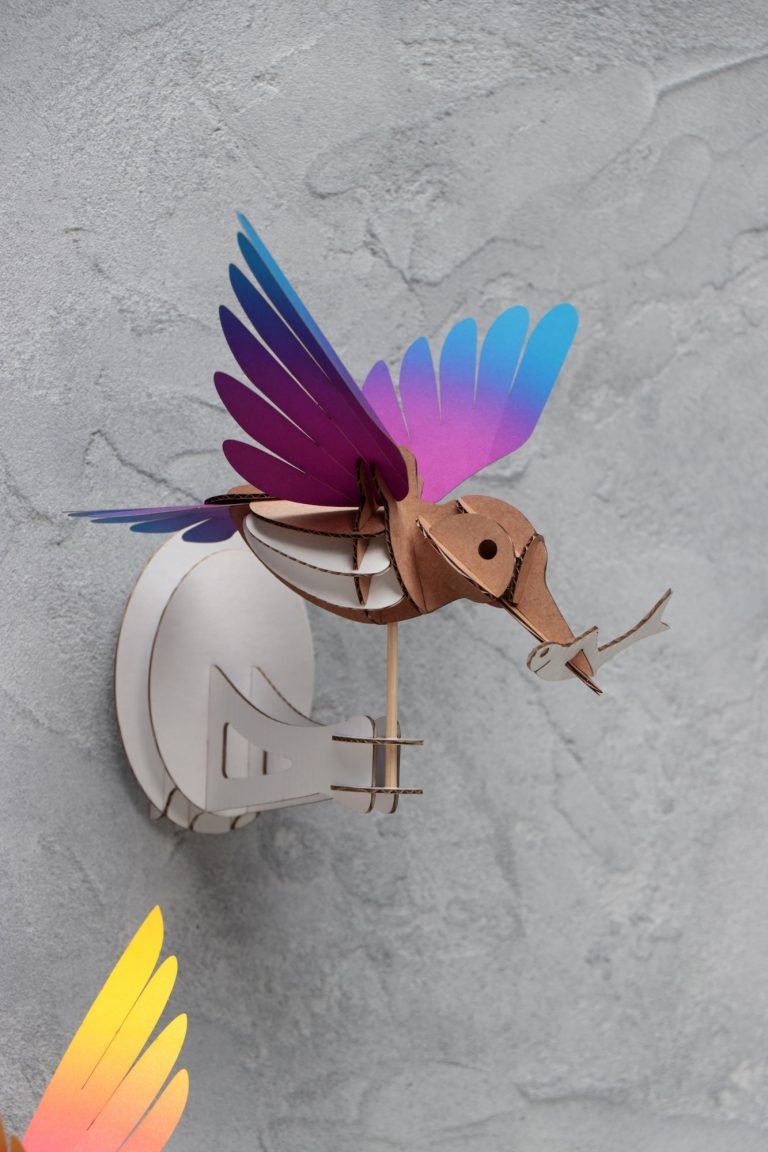 Assembli Kingfisher bird purple-blue wall