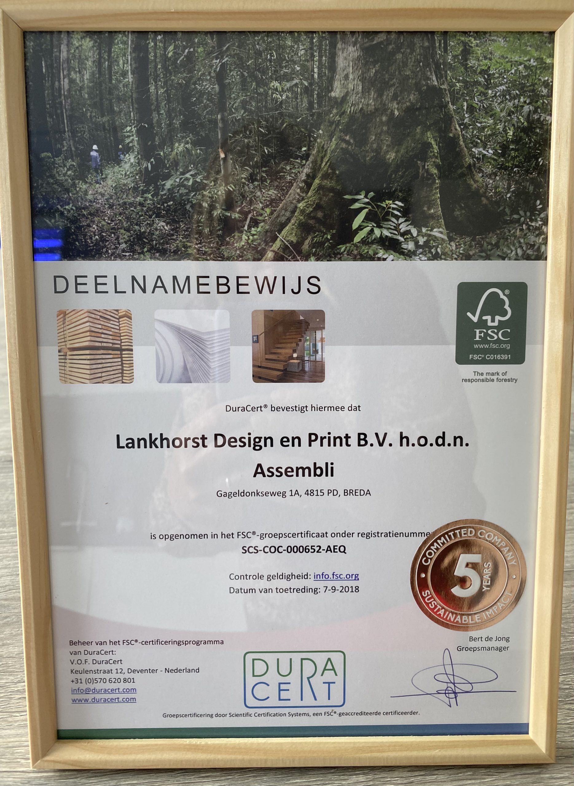 FSC deelnamebewijs 5yrs 2018-2023 Lankhorst design en print BV