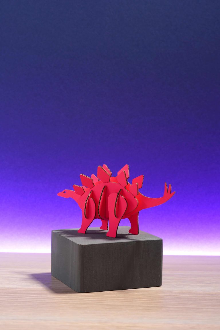 Assembli sliceform Stegosaurus pink